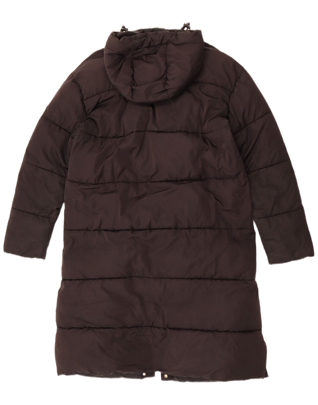 Женское длинное стеганое пальто с капюшоном Superdry UK 10, маленький черный полиэстер