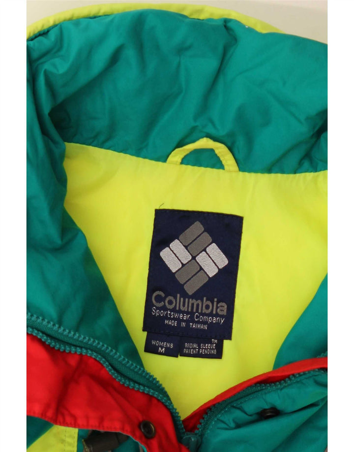 Columbia Womens Oversized Ski Jacket UK 14 Medium Green Colourblock