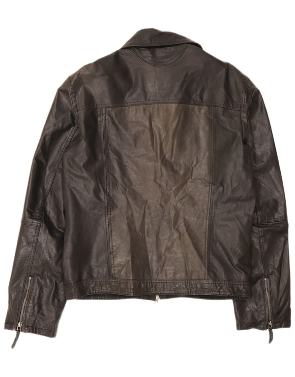 Giacca in Pelle Uomo Metropolitan IT 52 XL Pelle Nera