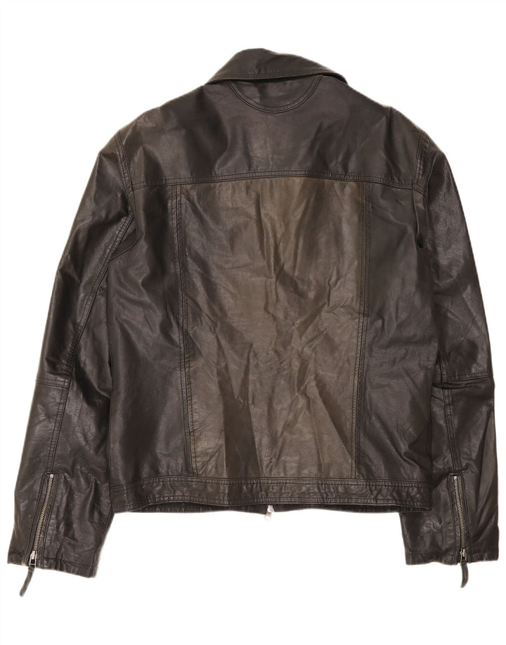 Giacca in Pelle Uomo Metropolitan IT 52 XL Pelle Nera