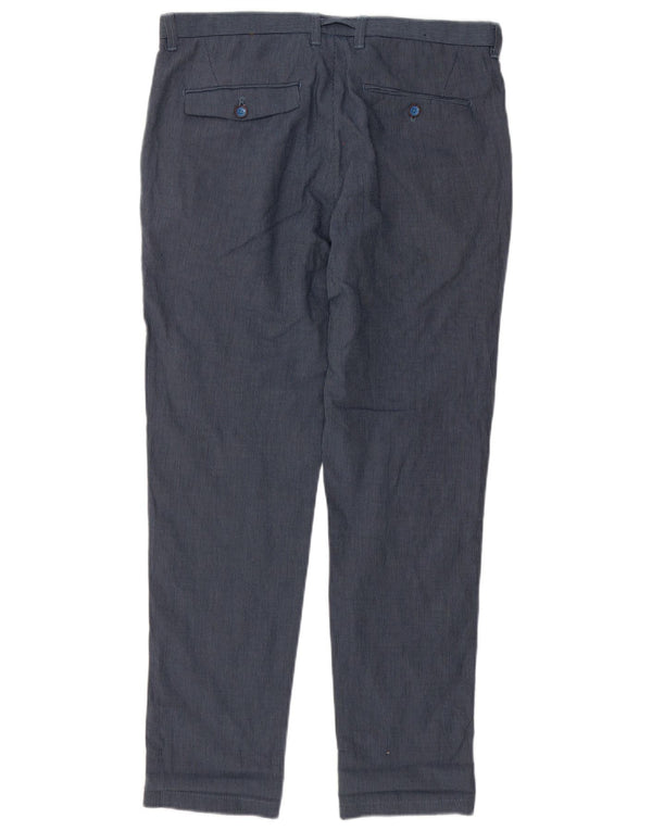 Zara Ανδρικό παντελόνι Chino Slim EU 40 Medium W31 L29 Navy Blue Pinstripe