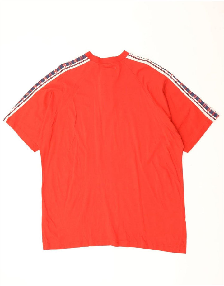 BRUGI Mens Graphic T-Shirt Top Medium Red Colourblock Cotton