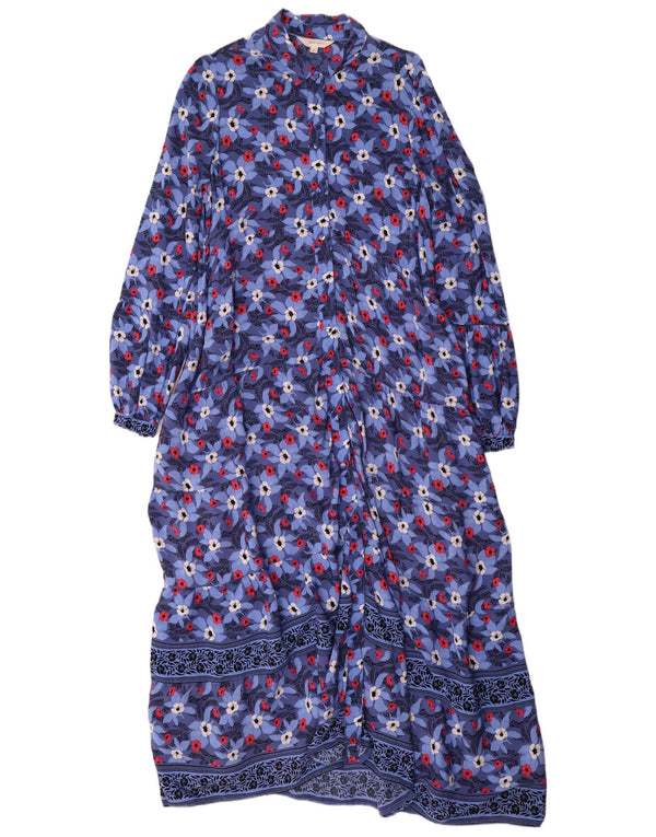 Marks & Spencer Damen Per Una Langarm-Hemdkleid UK 10 Small Blue