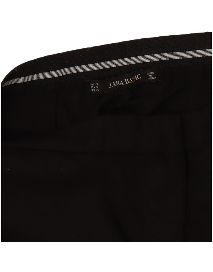 Zara Womens Slim Chino Trousers Small W26 L26 Black