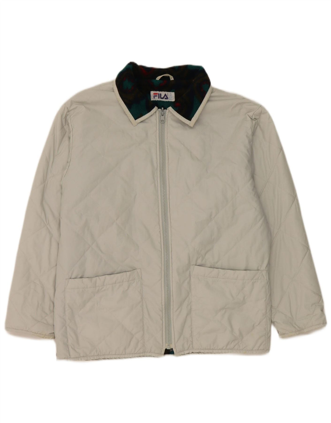 Fila Girls Quilted Jacket 13-14 Years Grey Polyester