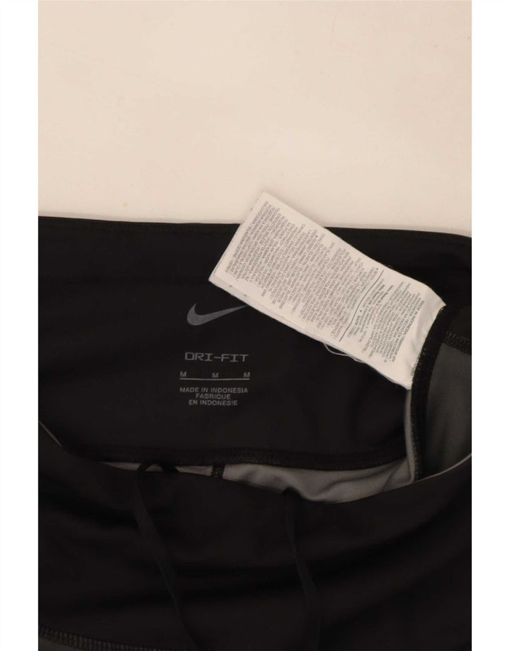 Nike Womens Dri Fit Crop Leggings UK 12 Medium Black Polyester