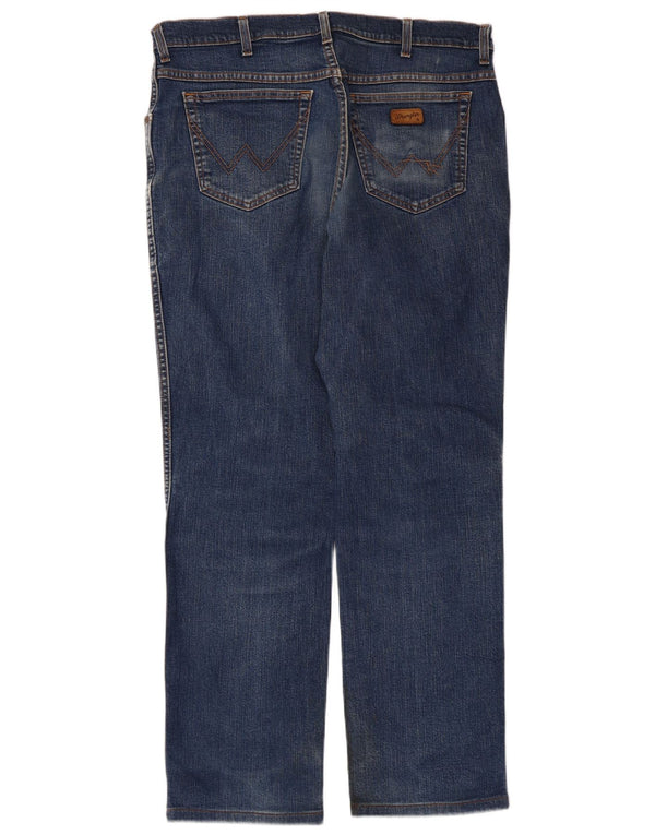 Wrangler Mens Texas Straight Jeans W38 L32 kék pamut