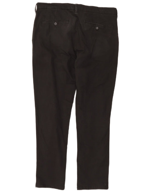 Marks & Spencer Mens Slim Fit Chino Trousers W34 L29 Black Cotton