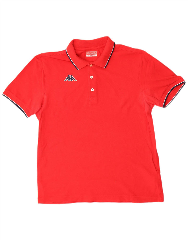 KAPPA Mens Polo Shirt Large Red Cotton
