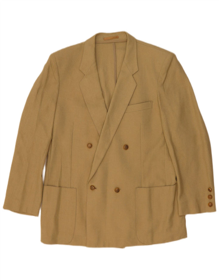 Veste Blazer Double Boutonnage Vintage Homme UK 44 2XL Beige
