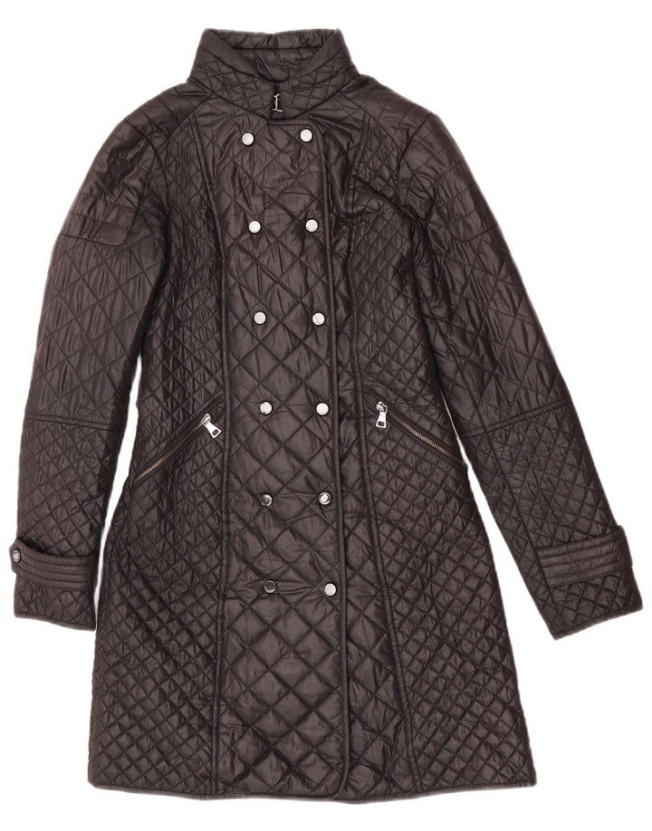 Женское стеганое пальто Zara UK 6 XS, черный полиэстер
