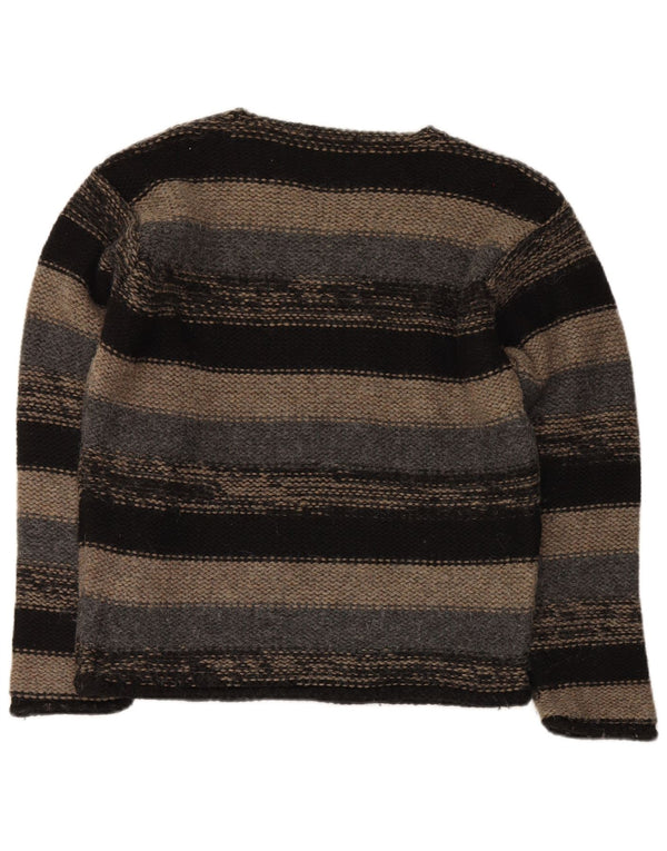 Carrera Mens V-Neck Jumper Sweater Large Multicoloured Striped Acrylic