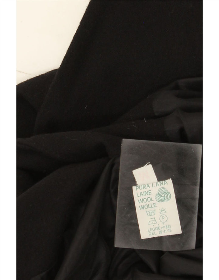 Vintage Dame 1 Knap Blazer Jakke UK 14 Medium Sort Uld