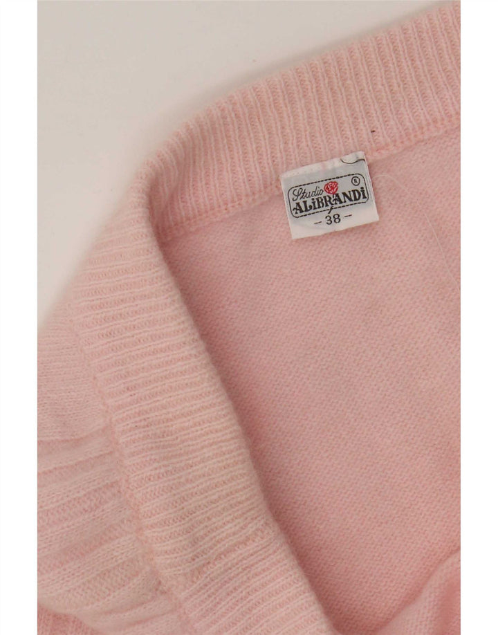 Vintage Womens Knit Midi Skirt EU 38 Medium W34  Pink Lambswool