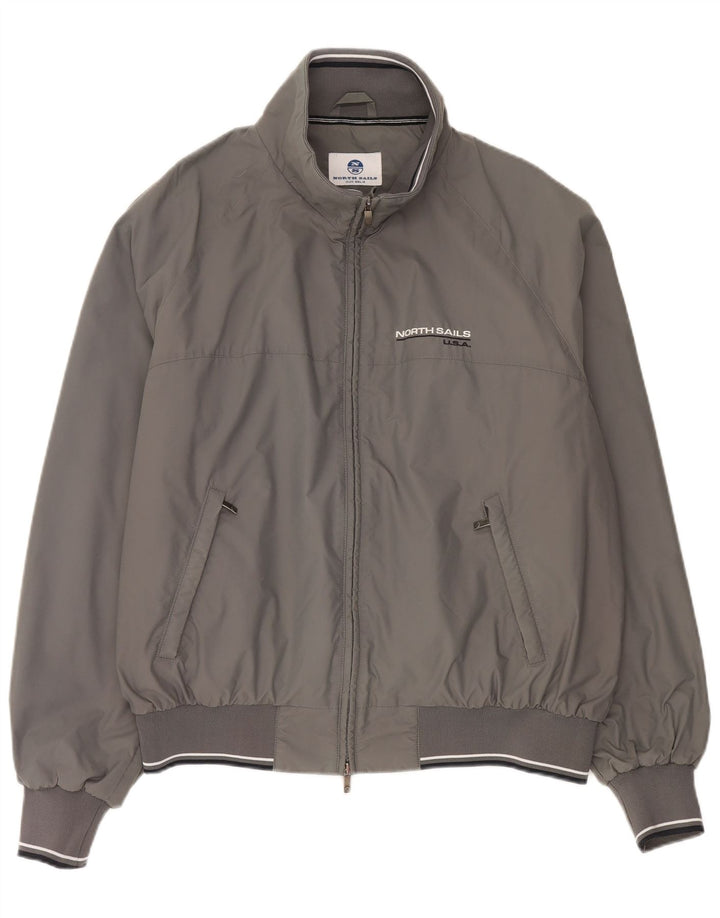 North Sails Mens Bomber Jacket UK 44 2XL Grey Polyamide