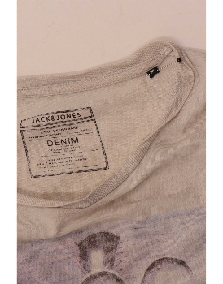 Jack & Jones Mens Graphic T-Shirt Top Medium Grey