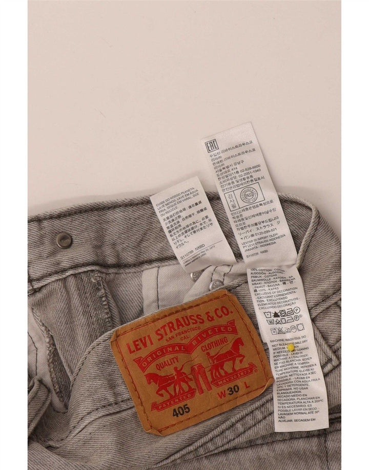 Pantaloncini di jeans Levi's 405 da uomo W30 in cotone grigio medio