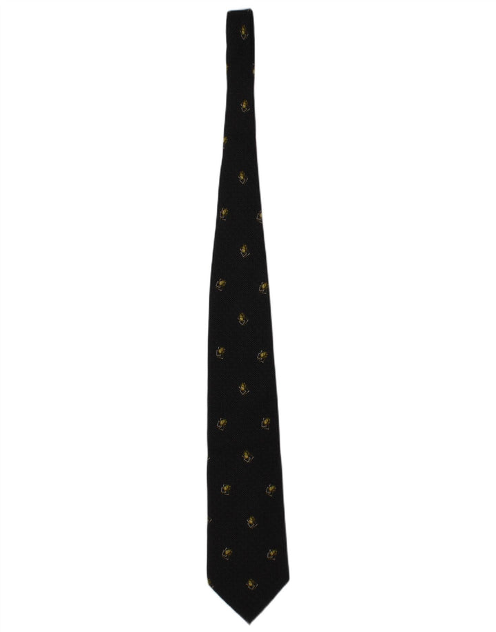 Valentino Herren Cravatte-Krawatte, Einheitsgröße, schwarzer Blumen-Seidendesigner