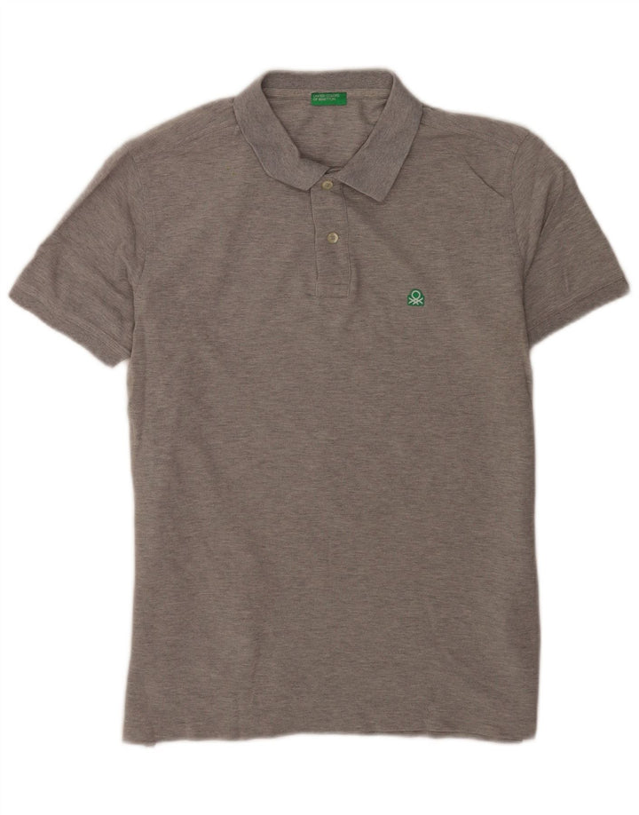 Polo Uomo Benetton Large in Cotone Grigio