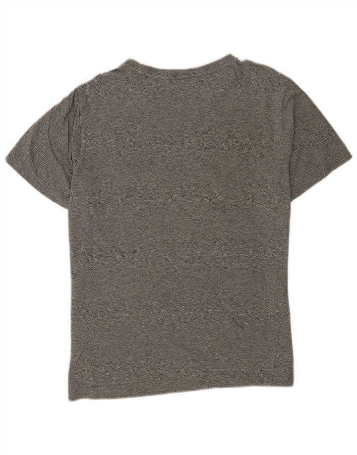 Puma Herren Grafik-T-Shirt-Oberteil aus mittelgrau gesprenkelter Baumwolle