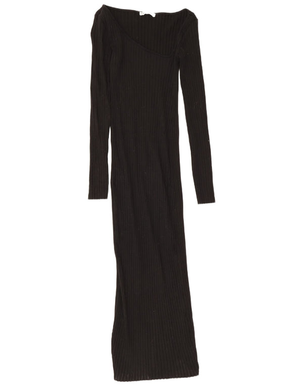 Zara Womens Bodycon Dress UK 8 Small Black Bomuld