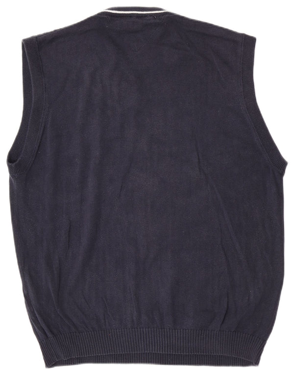 Tommy Hilfiger Mens Vest Tank Top Large Navy Blue Cotton