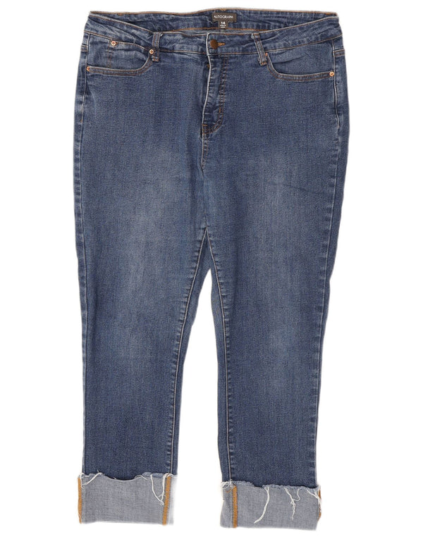 Marks & Spencer Womens Autograph Cropped Jeans UK 14 Large W34 L24 Blue