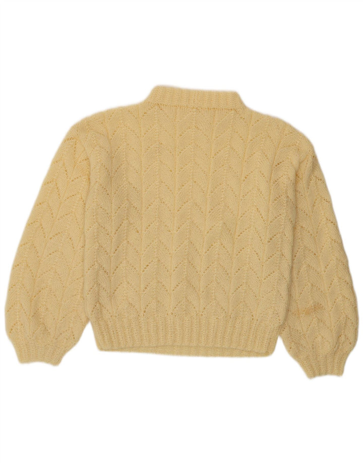 Vintage γυναικείο πουλόβερ με λαιμό χελώνα UK 14 Medium Yellow