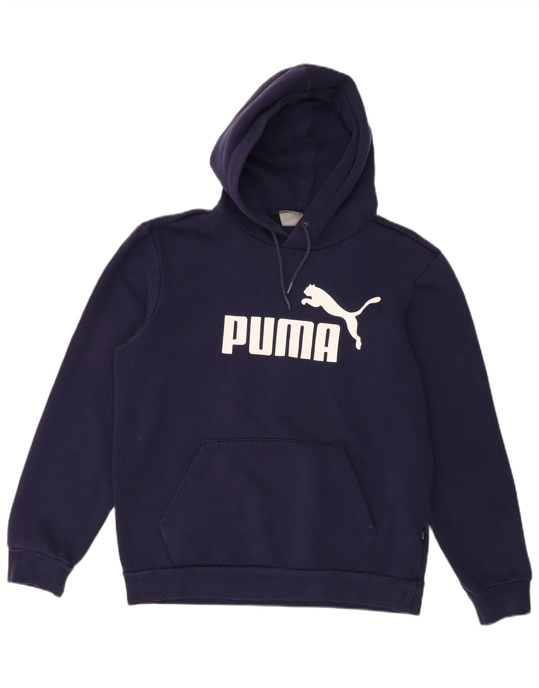 Puma Mens Graphic Hoodie Jumper Medium Navy Blue Cotton