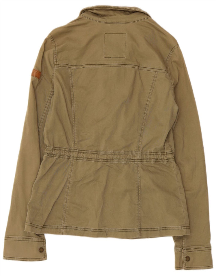 Hollister Womens Utility Jacket UK 12 Medium Khaki Cotton