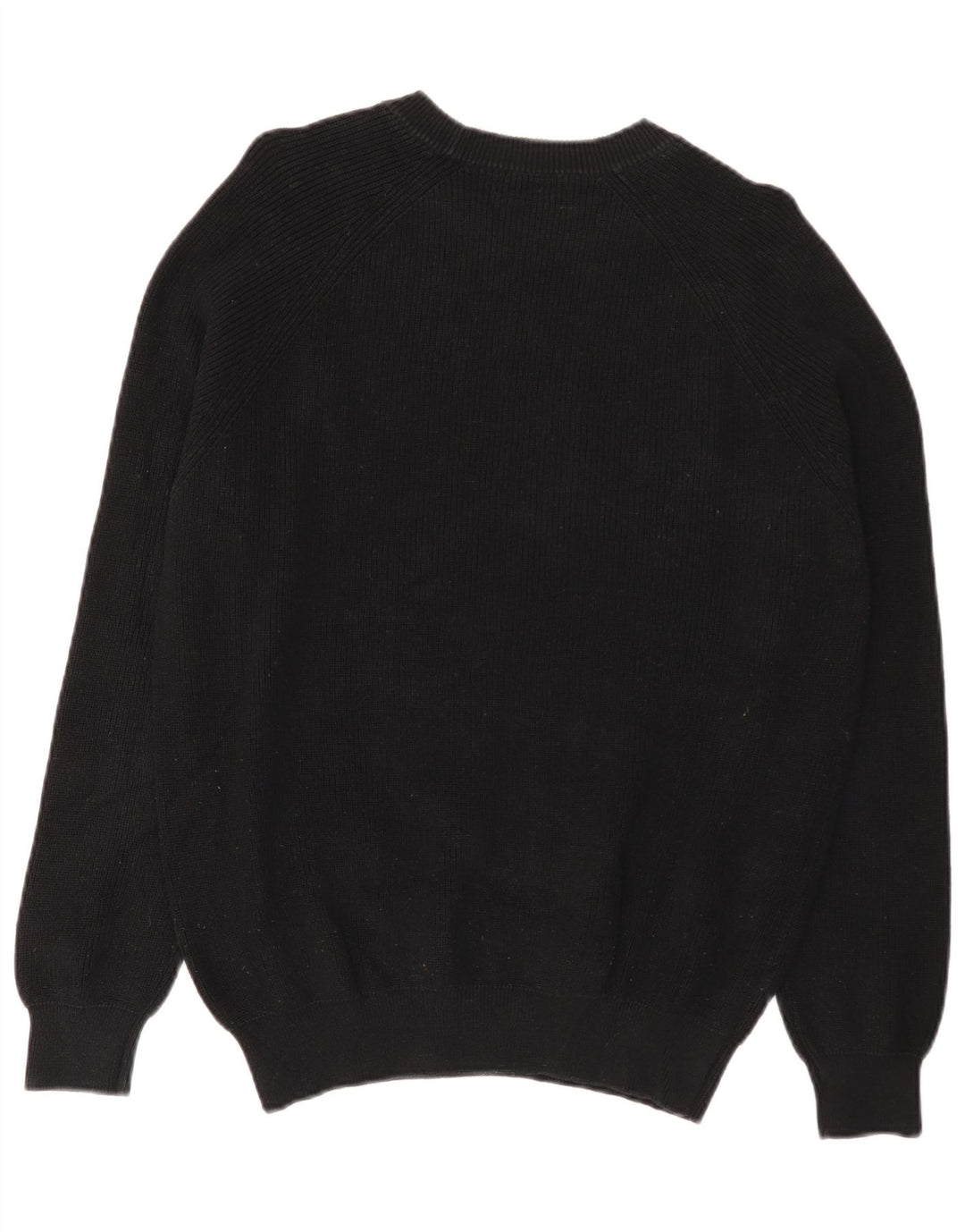 Zara Mens Boat Neck Jumper Sweater Small Black Cotton