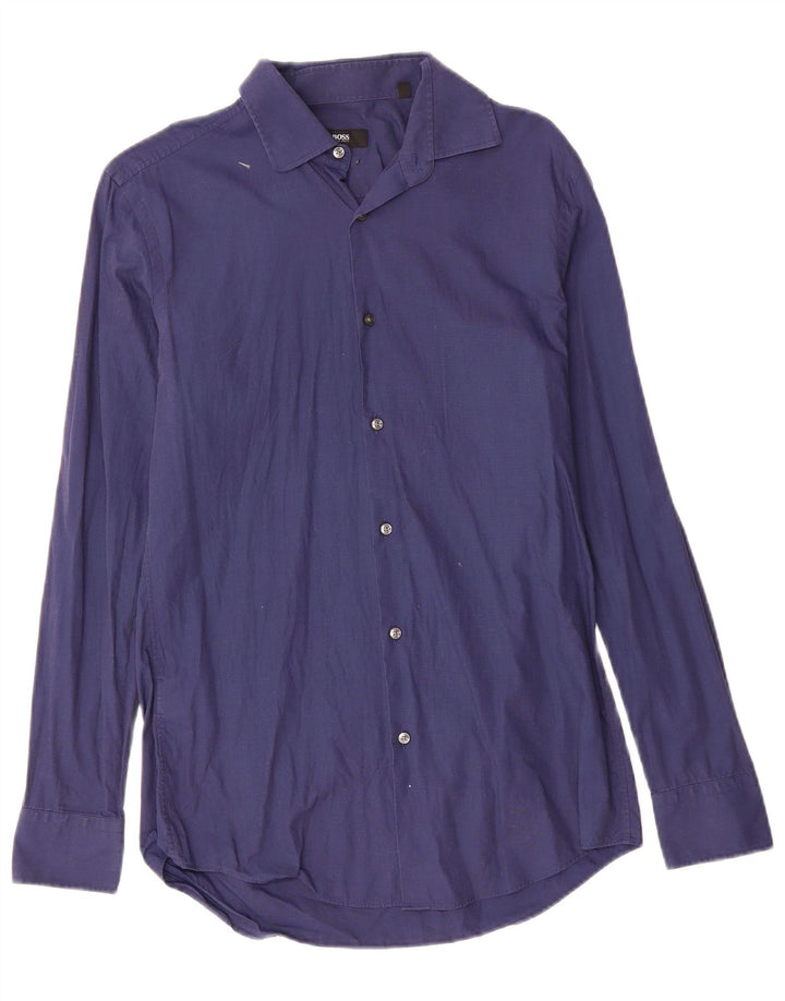 HUGO BOSS Mens Shirt Size 38 15 Medium Navy Blue