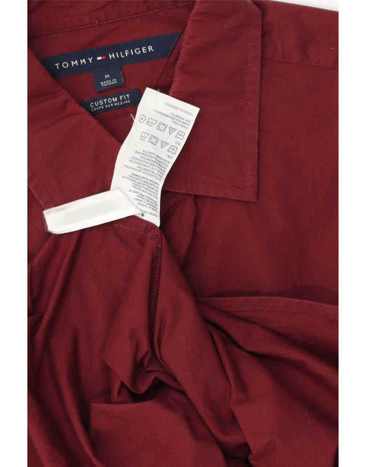 Tommy Hilfiger Mens Custom Fit Shirt Medium Burgundy Cotton