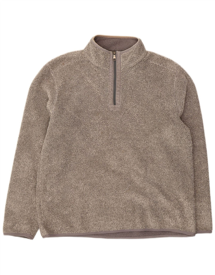 Marks & Spencer Mens Zip Neck Sweatshirt Jumper Large Grey Polyester