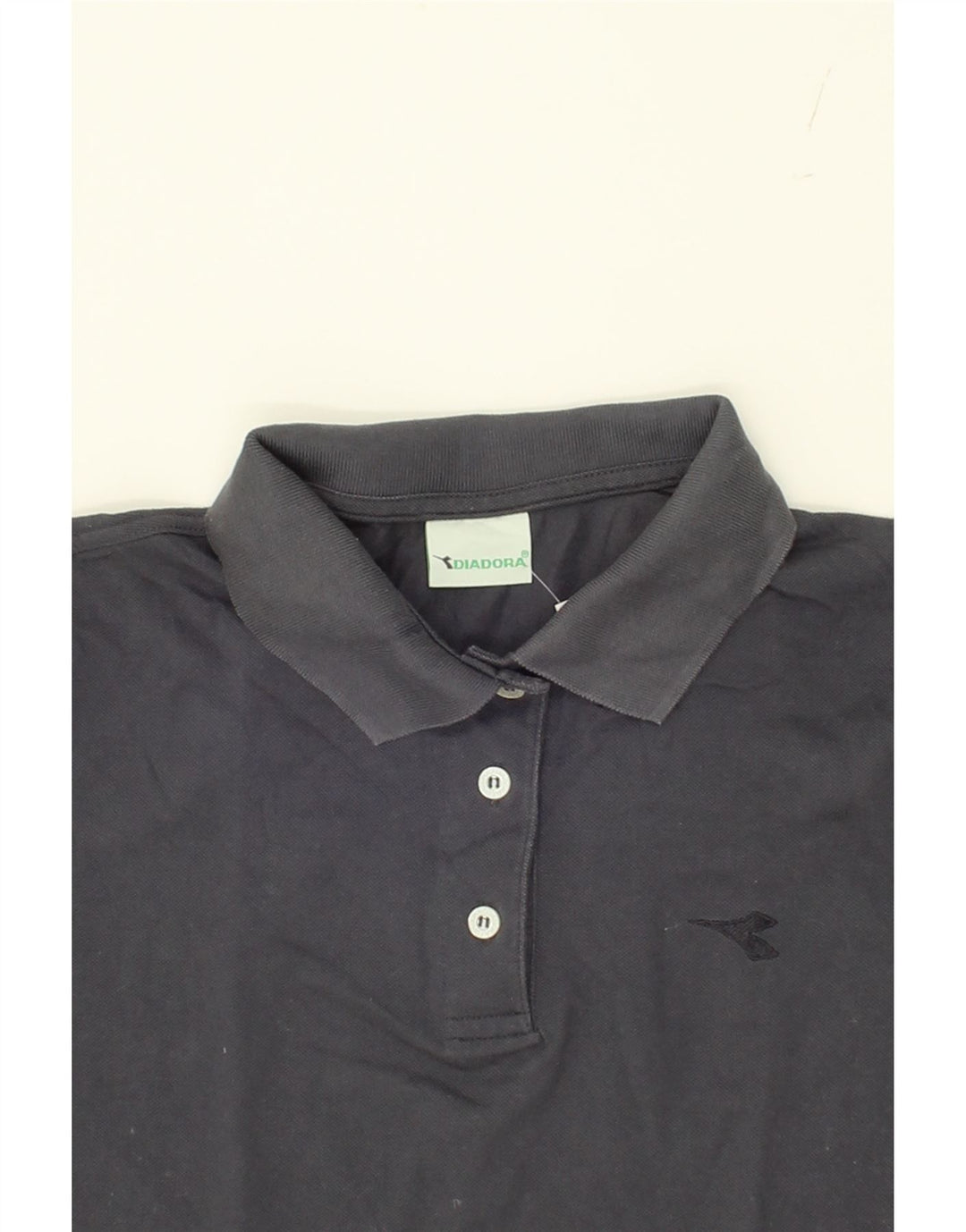 DIADORA Womens Polo Shirt IT 46 Large Black Cotton Vintage Diadora and Second-Hand Diadora from Messina Hembry 