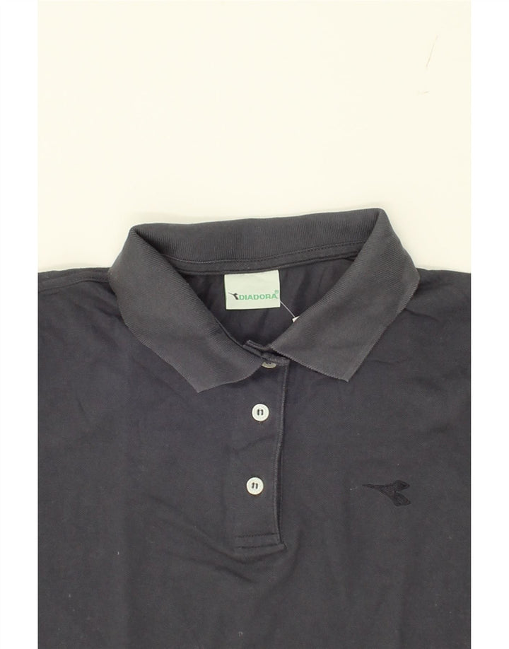 DIADORA Womens Polo Shirt IT 46 Large Black Cotton Vintage Diadora and Second-Hand Diadora from Messina Hembry 