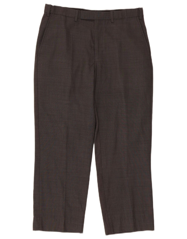 Pantaloni da abito dritti su misura da uomo Marks & Spencer W32 L26 in lana grigia