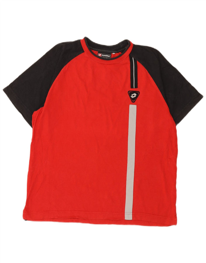 Lotto Mens T-Shirt Top Medium Red Colourblock