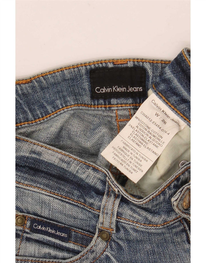 Calvin Klein Womens Slim Jeans W26 L30 Blue Cotton