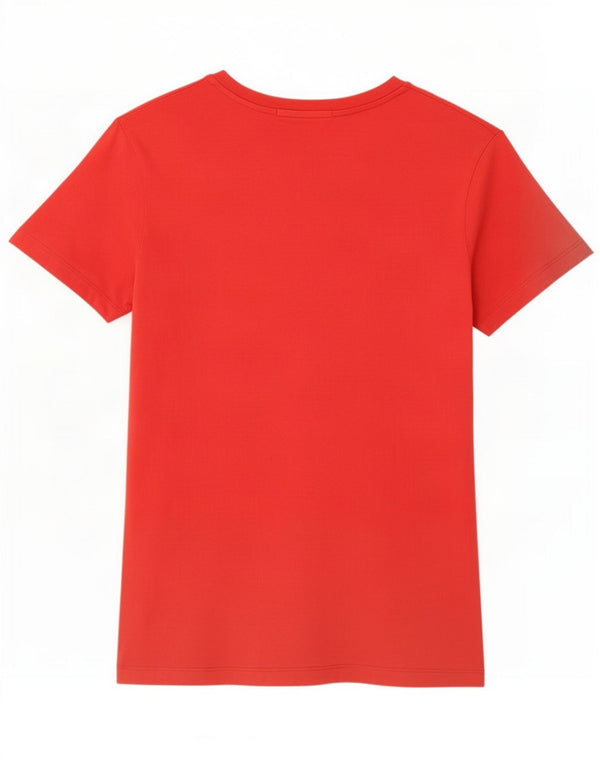Calvin Klein Jeans T-shirt graphique pour femme UK 14 Large Rouge Coton