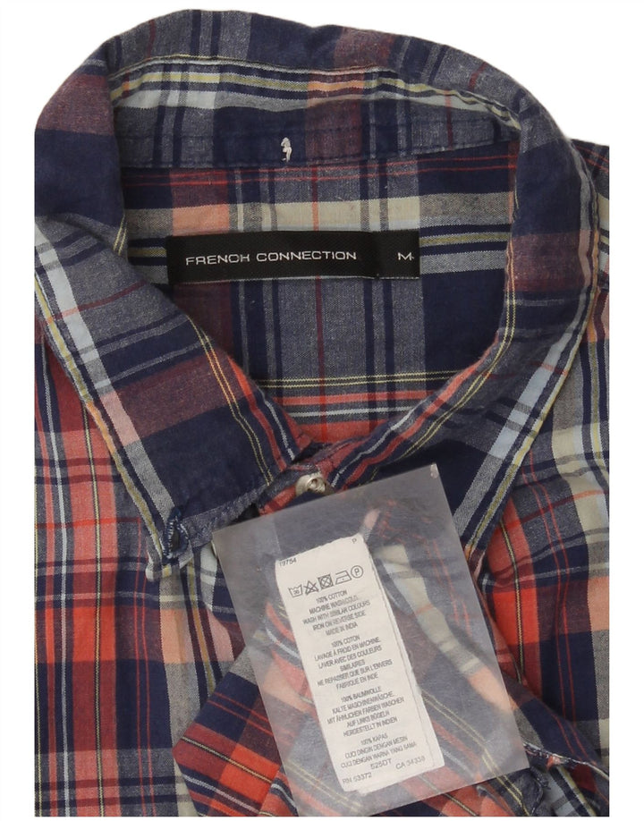 French Connection Chemise Homme Bleu Marine Moyen Carreaux Coton