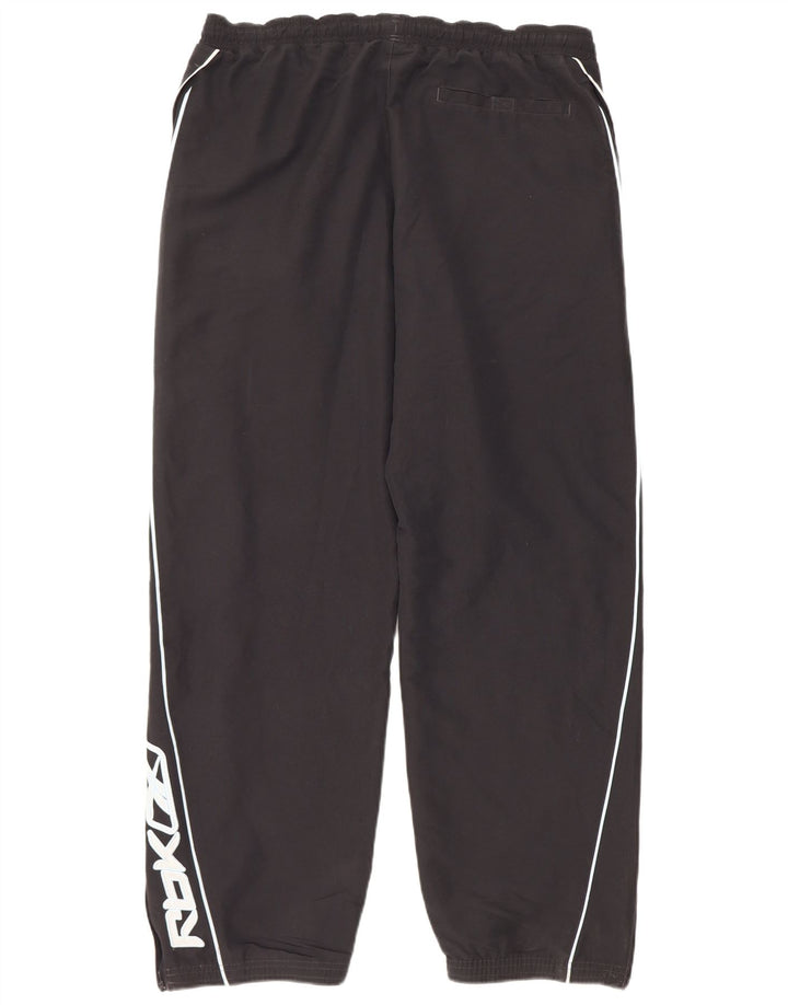 Reebok Mens Graphic Tracksuit Trousers Joggers Large  Black Polyester