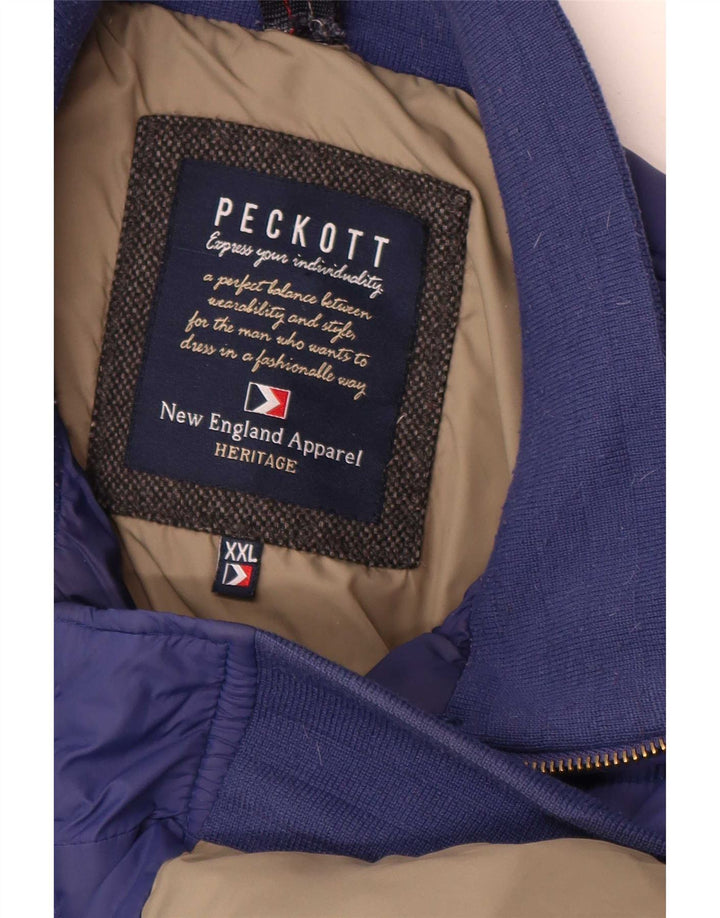 Peckott Mens Padded Jacket UK 44 2XL Navy Blue Polyamide