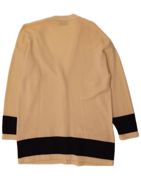 Luisa Spagnoli Dame Cardigan Sweater UK 18 XL Beige Colourblock