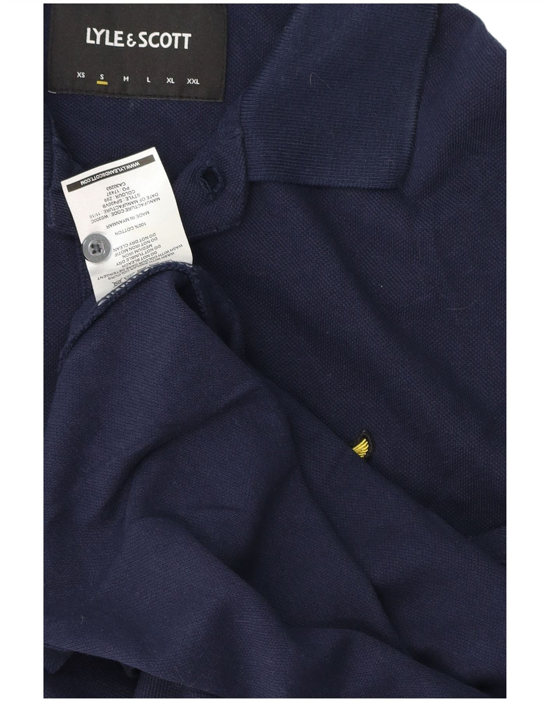 Lyle & Scott herre poloskjorte lille marineblå bomuld