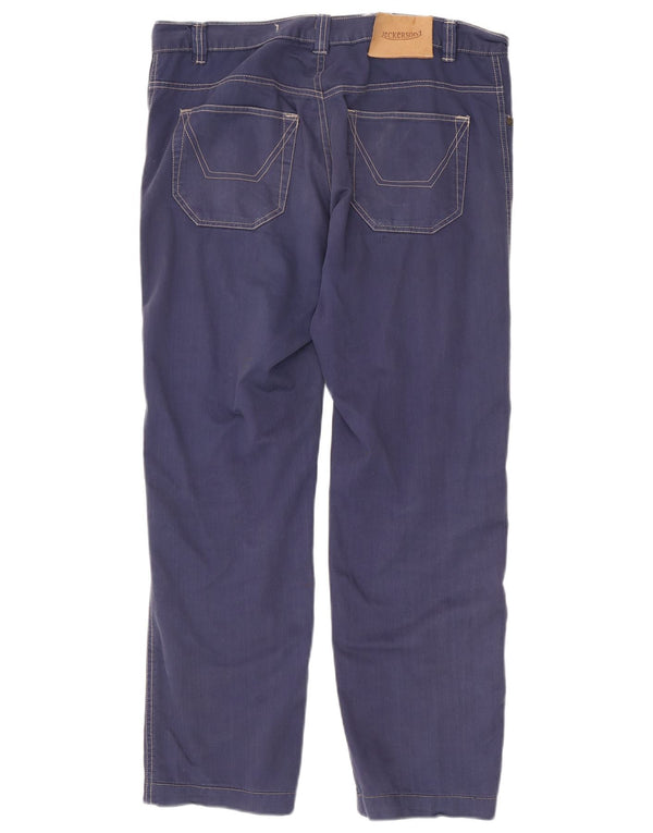 Jeckerson Mens Straight Jeans IT 50 Large W34 L28 Navy Blue Cotton