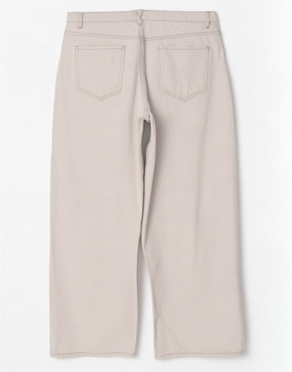 Zara Jean taille haute pour femme, jambe large, XL W32 L28, coton blanc
