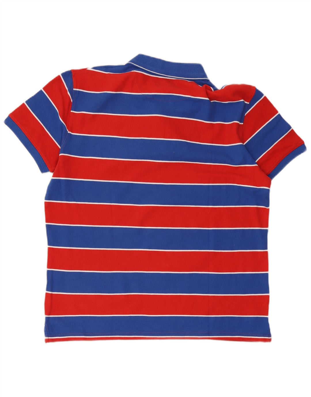 Wrangler Mens Polo Shirt Large Red Striped Cotton
