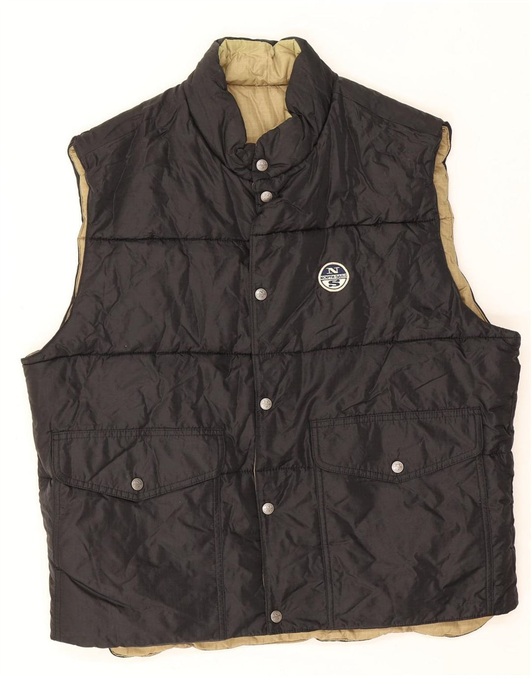 North Sails Mens Reversible Padded Gilet UK 40 Large Black