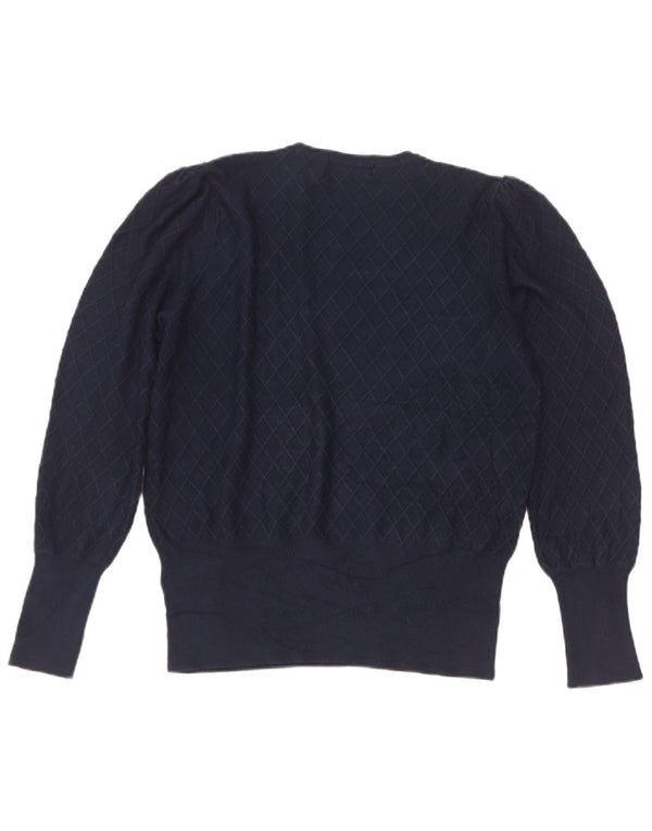 Marks & Spencer Womens Crew Neck Jumper Sweater UK 12 Medium Navy Blue